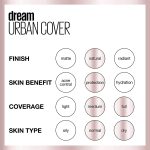 Maybelline Dream Urban Cover Flawless Coverage Foundation Makeup, SPF 50, Toffee - Image 7